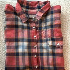 EUC // J. Crew Red Plaid Blouse // Size XL